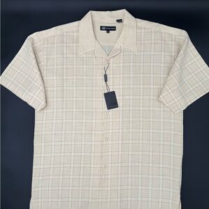 Mens dress shirt Monique Stylish Beige Checkered
NWT ships next biz day